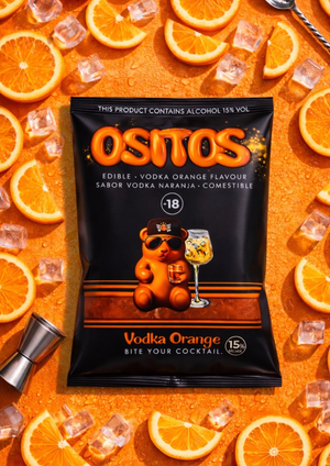 Bolsita Vodka Sunrise Ositos — cóctel preparado al 15% de alcohol con vodka, naranja y granadina