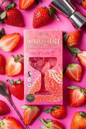Cocktail Box Daiquiri de Fresa Ositos — cajita regalo con cóctel preparado al 15% alcohol
