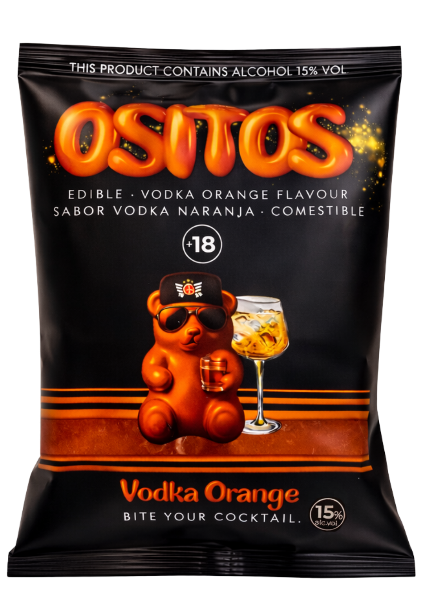 Vodka Sunrise Ositos servido en vaso con hielo